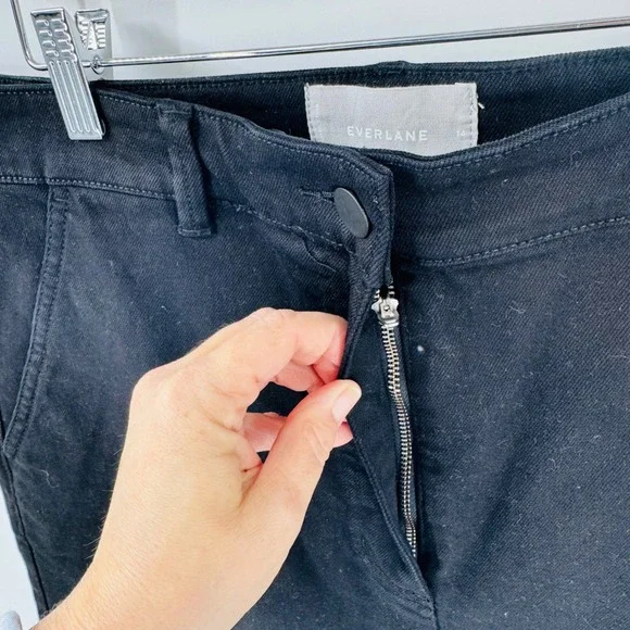 Everlane Cropped Straight Leg Denim Black Size 14 High Rise Stretch Minimalist - Picture 4 of 8